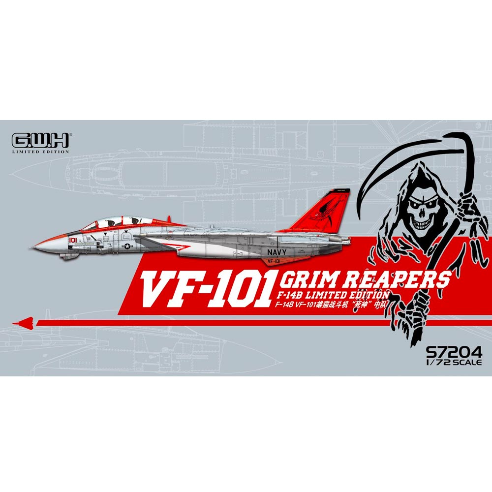 Great Wall Hobby US Navy F-14B VF-101 Grim Reapers Digital 1:72 Model Kit S7204