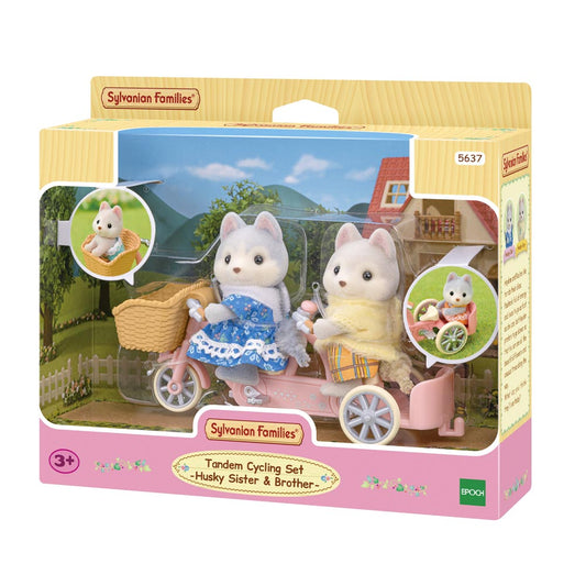 Sylvanian Families Tandem Cycling Set Husky Sister & Brother 5637