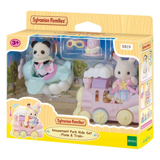 Sylvanian Families Amusement Park Ride Set Plane & Train 5819