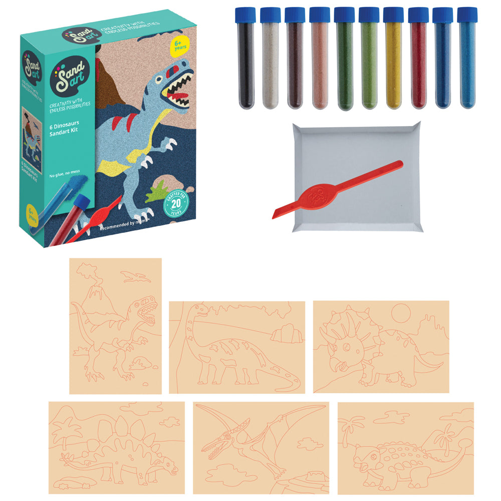 Sandart Dinosaurs & Dragons - 6 Pack Craft Kit SP3
