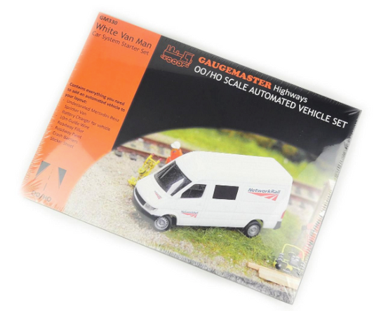 GAUGEMASTER Car System Starter Set - White Van Man HO Gauge GM330