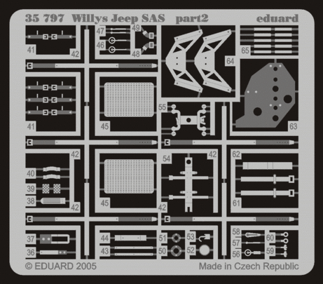 Eduard 35797 1:35 Etched Detailing Set for Tamiya Kit SAS Willys Jeep