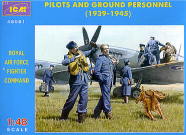 ICM 48081 RAF Pilots and Ground Personnel 1939-1945 1:48 Model Kit Figure