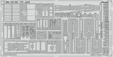 Eduard 73663 Etched Aircraft Detailling Set 1:72 McDonnell-Douglas F/A-18 Hornet