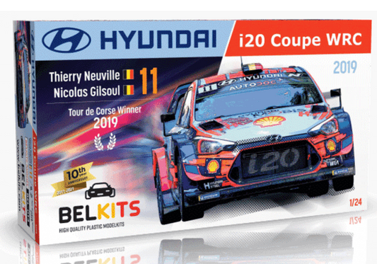 Belkits Hyundai i20 Coupe WRC 2019 Neuville 1:24 Model Kit