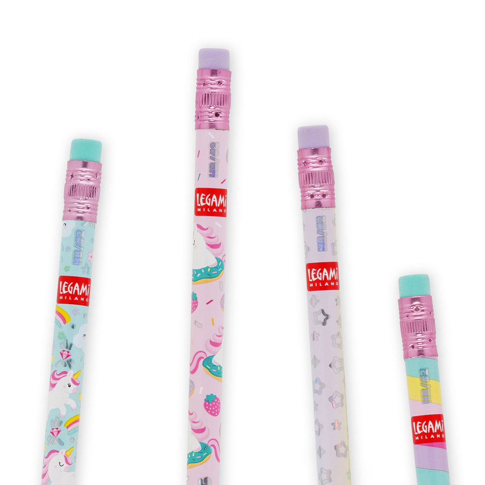 Legami Scented HB Graphite Pencils: Unicorn - Pack of 4