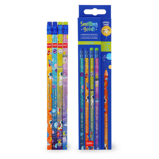 Legami Scented HB Graphite Pencils: Space - Pack of 4