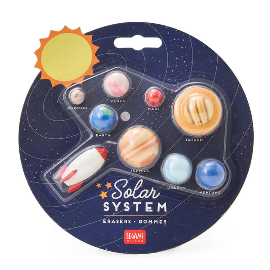 Legami Solar System - Set of 9 Erasers/Rubbers