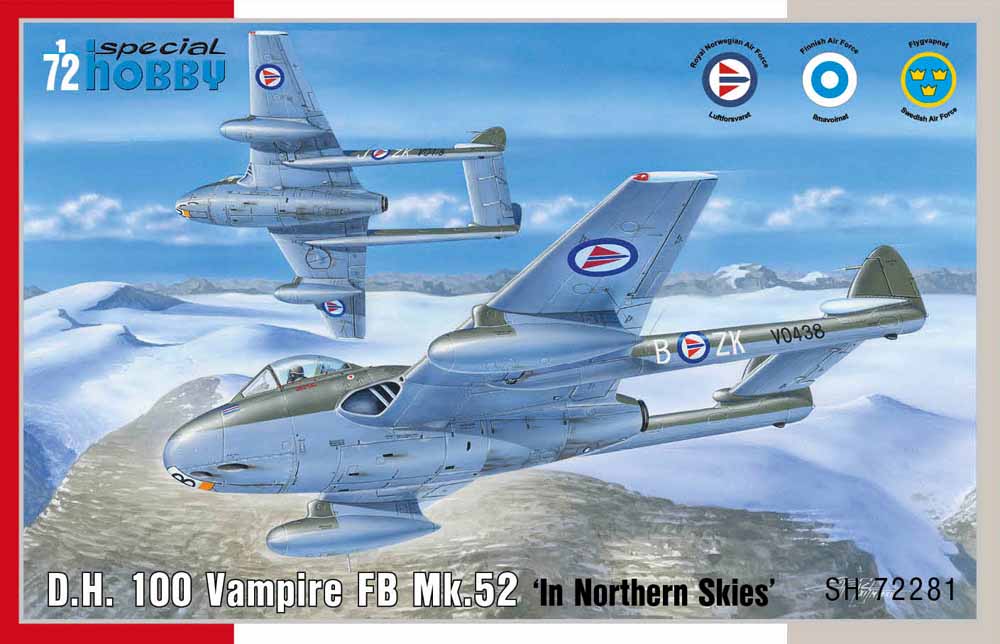 Special Hobby 72281 DH 100 Vampire FB Mk.52 In Nortrhern Skies 1:72 Model Kit