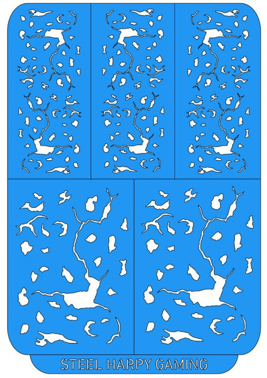 Steel Harpy Flexible Airbrush Paint Stencil - Corrosion - Small
