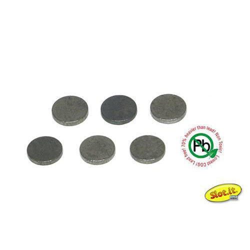 SLOT.IT Tungsten Ballast Cylinder 6.3 x 1mm 3.5g (6 x 0.58g) SISP24