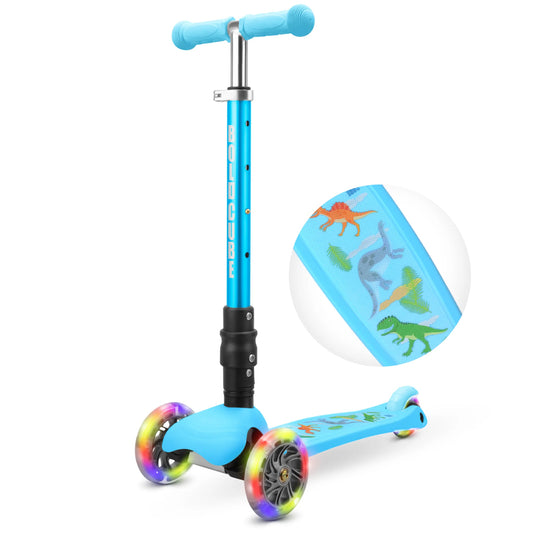 BOLDCUBE Teeny Fold: Dinosaur (Blue) 3-Wheel Scooter Age 2-8