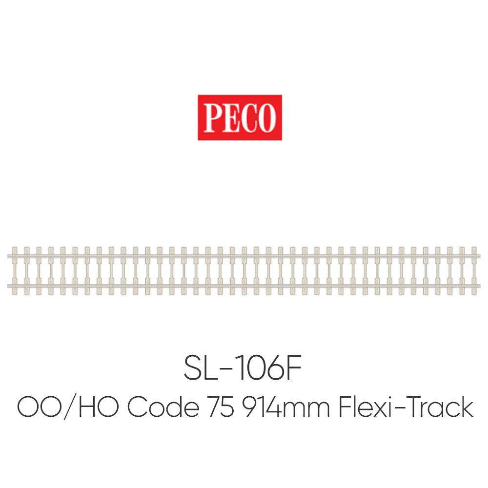 PECO SL-106F OO/HO Streamline C75 Bibloc 914mm Yard Length Flexi-Track