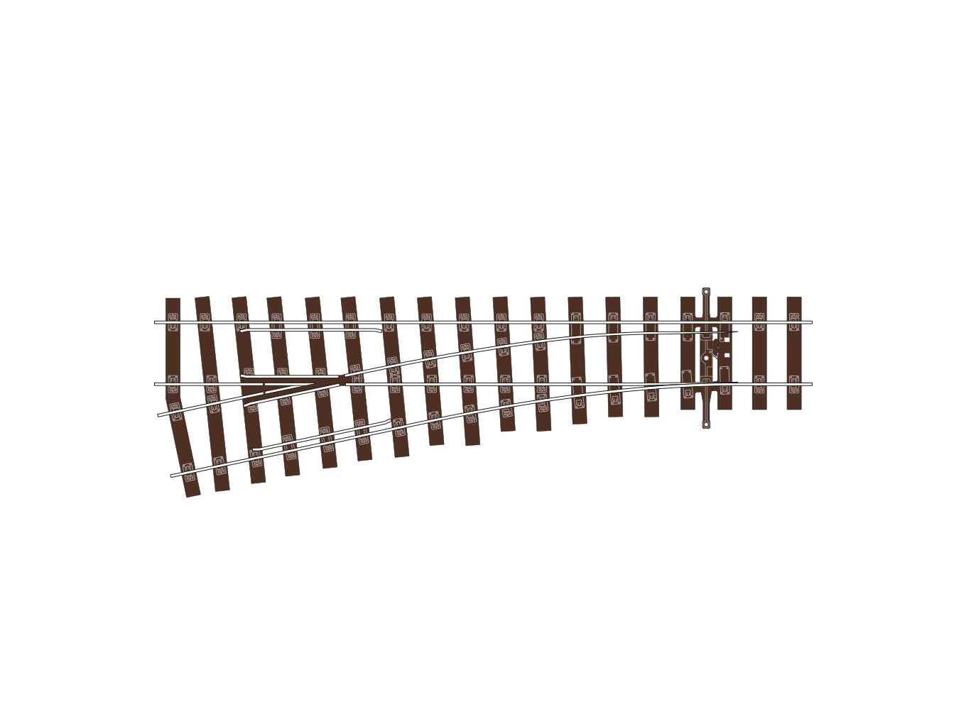 PECO SL-U1192 Turnout BH C75 Sm Rad RH UNI OO Gauge