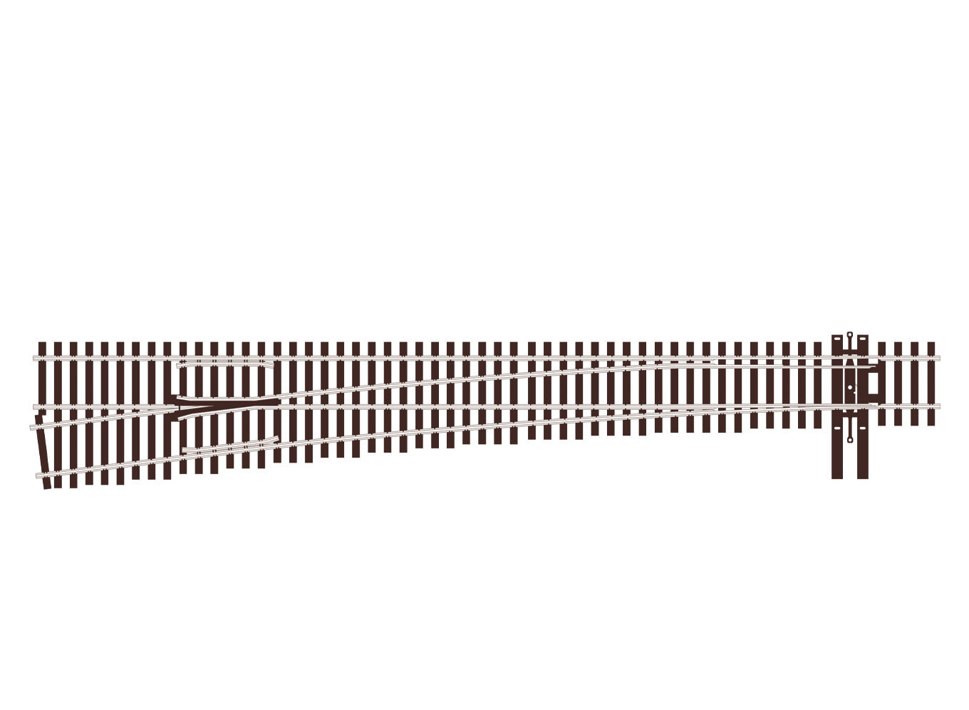 PECO SL-U7082 Turnout C70 #8 LH UNI HO Gauge