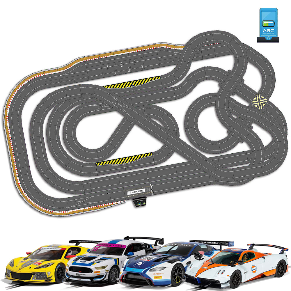 SCALEXTRIC Digital Bundle SL100 JadlamRacing Layout ARC PRO with 4 Cars
