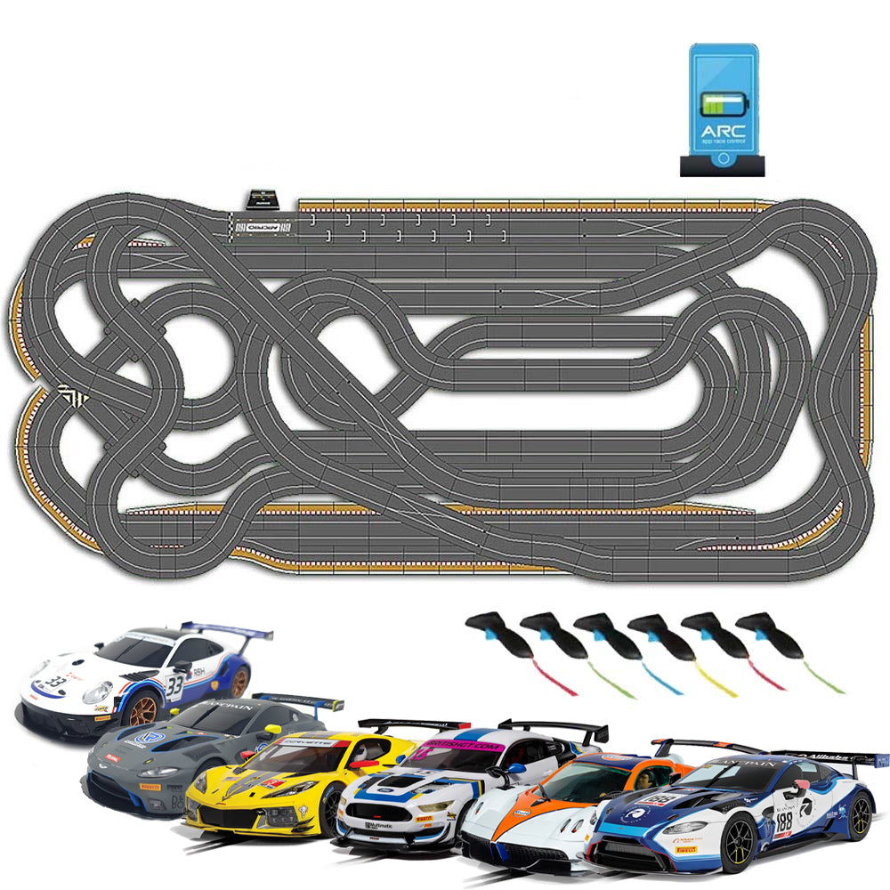 SCALEXTRIC Digital Bundle SL201 ARC PRO JadlamRacing Layout with 6 cars