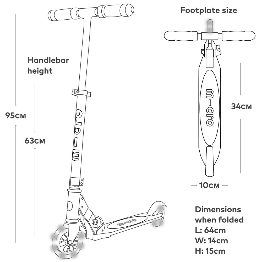 Neochrome Sprite Micro Scooter with LED Light-Up Wheels Age 5-12 SPR18NEO