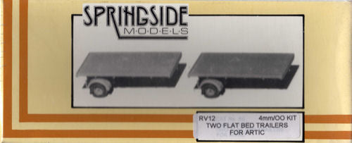 Springside RV12 Flatbed Trailers for Articulated Lorries (2) Whitemetal Kit OO