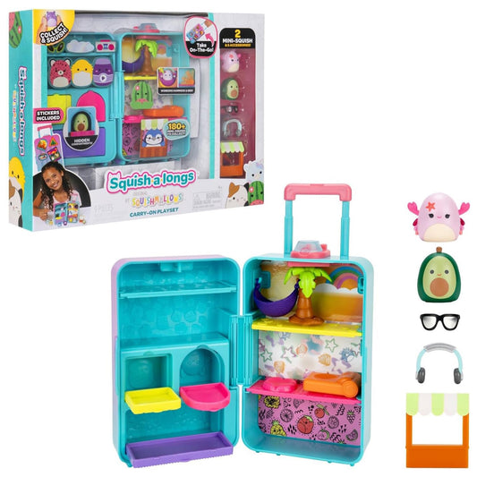 Squishmallows: Squish-a-longs On-The-Go Carry-On Lugagge Playset