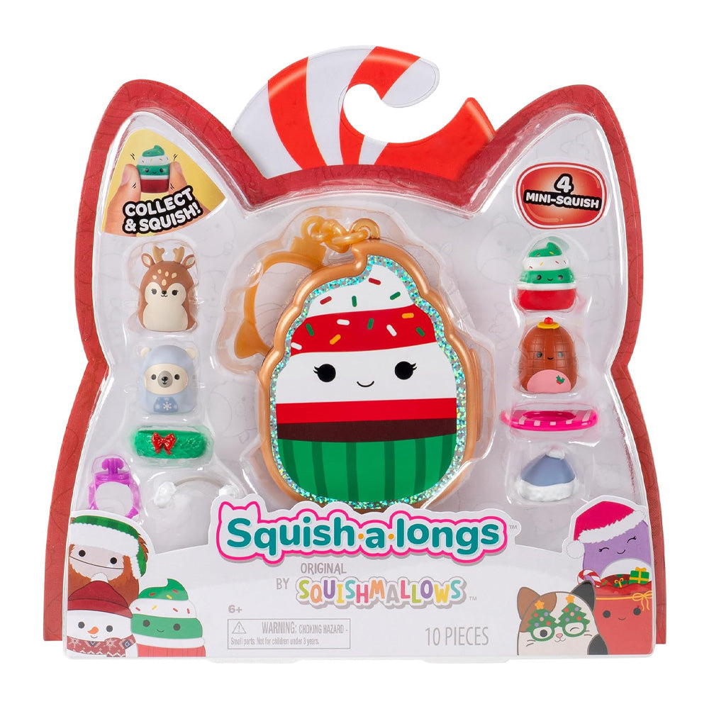 Squishmallows Squish-a-longs Christmas Holiday Clip-a-longs 4-Pack (Style 1)