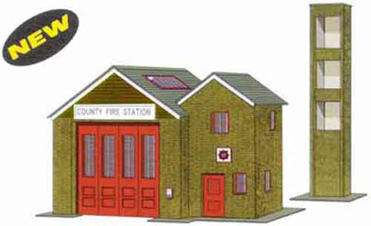 Superquick Country Fire Station Card Kit OO Gauge SQB36