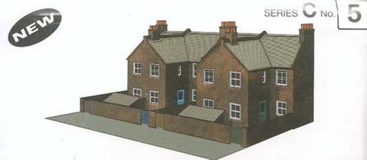 Superquick Four Red Brick Terraced Backs Card Kit OO Gauge SQC5
