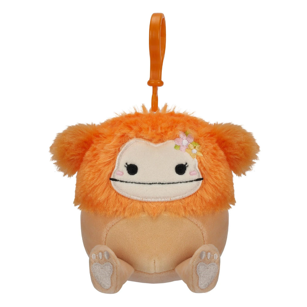 Squishmallows Shasta - Light Orange Bigfoot w/Flower Pin 3.5" Clip-On Plush