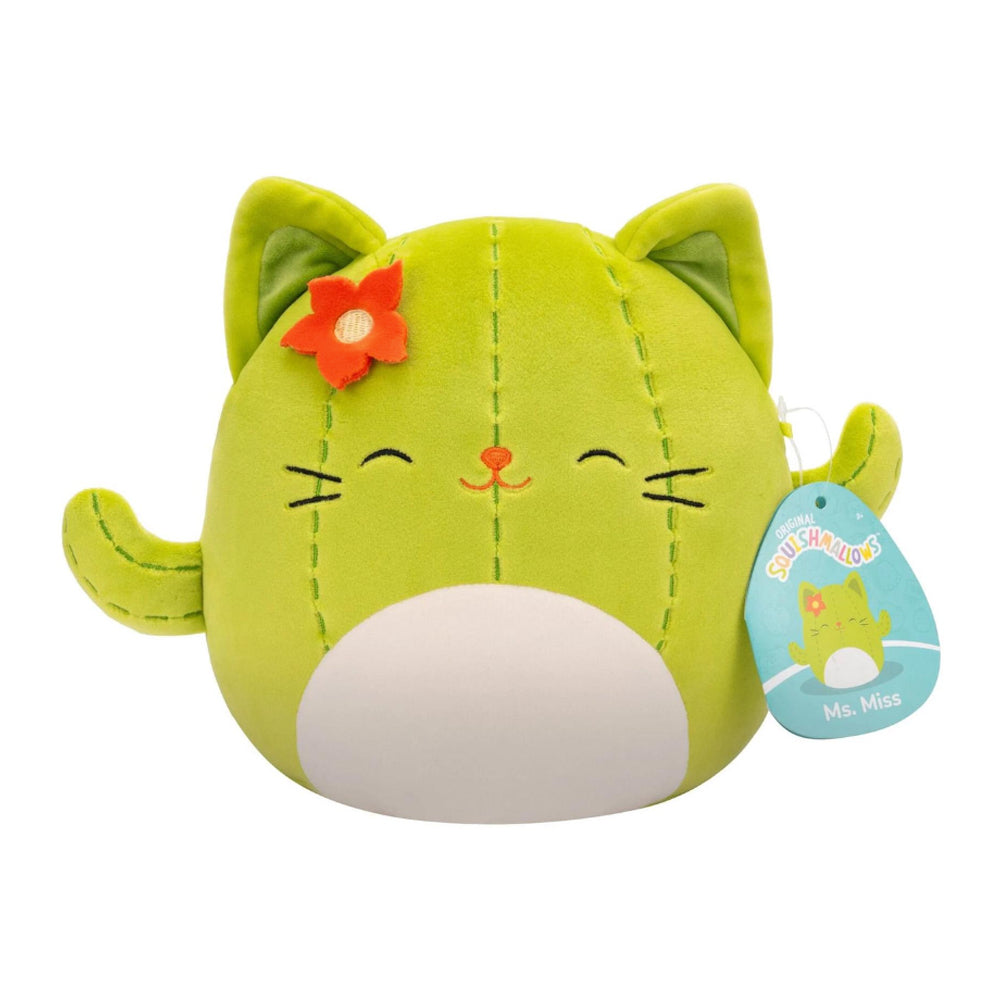 Squishmallows Ms. Miss the Green Cactus Cat w/Closed Eyes 7.5" Plush Soft Toy