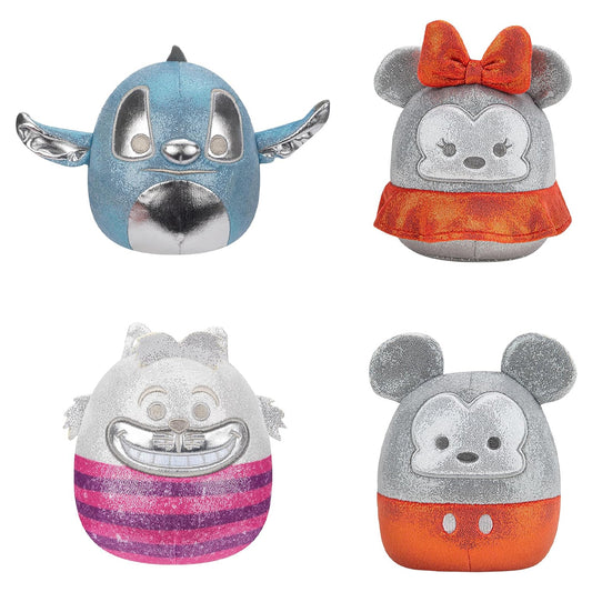 Squishmallows Disney 100 4-pc Set Mickey, Stitch, Cheshire Cat & Minnie 5" Plush