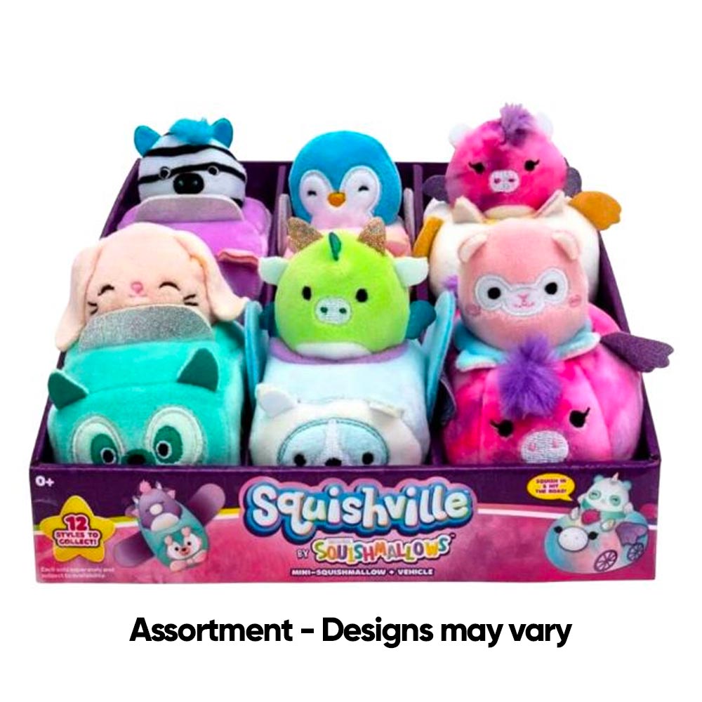 Squishville 2" Plush in Mini-Vehicle Soft Toy Assortment Squishmallows SQM0054L