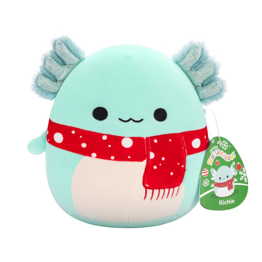 Squishmallows Richie the Teal Axolotl w/Scarf 7.5" Plush Soft Toy Christmas 2024