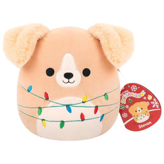 Squishmallows Stevon the Golden Retriever w/Lights Christmas 7.5" Plush Soft Toy