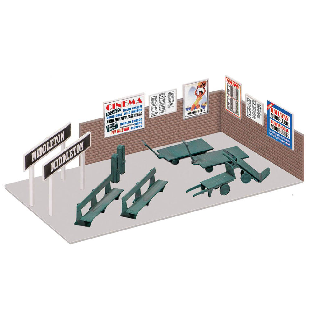 Wills Kits SS68 Platform Accessories, Nameboards, Trolleys etc OO/HO