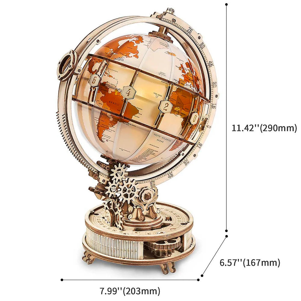 ROBOTIME ROKR Luminous Globe Wooden Model Kit ST003