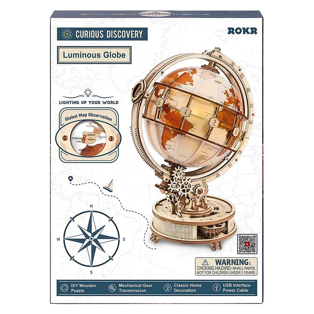 ROBOTIME ROKR Luminous Globe Wooden Model Kit ST003