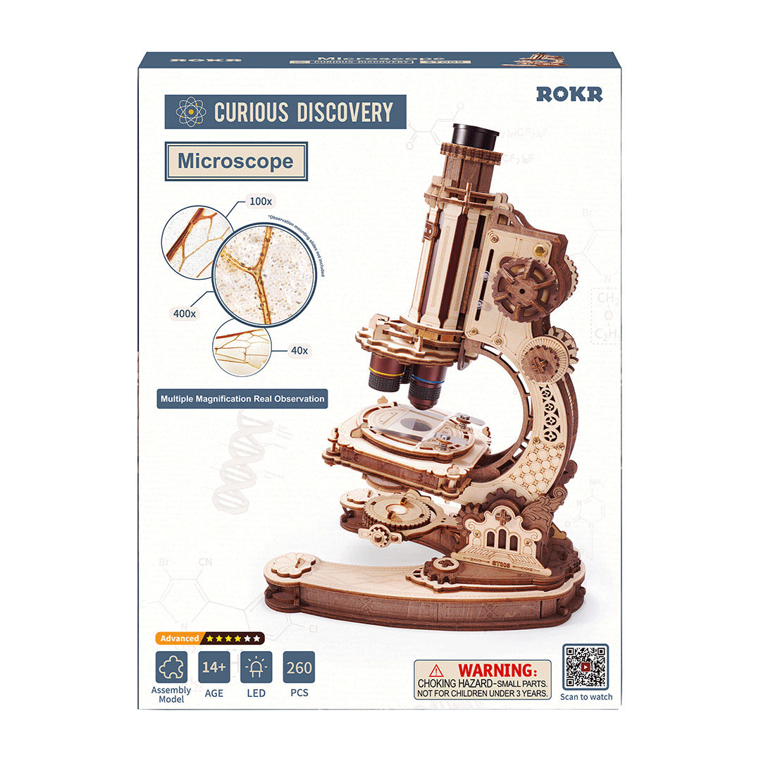 ROKR Microscope Wooden Model Kit ST005