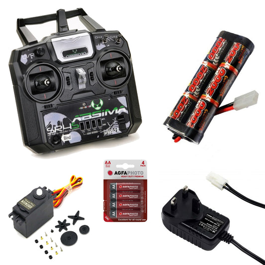 RC Car Stick Radio, 2000mah Battery & Charger Combo - Perfect for Tamiya RC