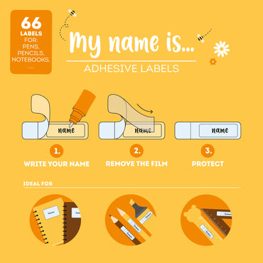 Legami My Name Is... Set of 66 Adhesive Labels - Teddy