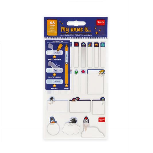 Legami My Name Is... Set of 66 Adhesive Labels - Space