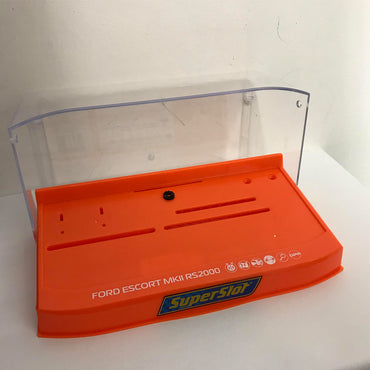 SCALEXTRIC Super Slot Car Crystal Display Case - Orange Base