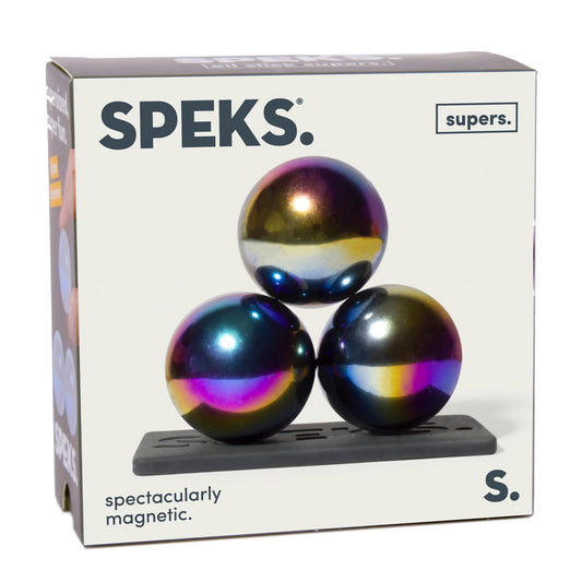 Speks Supers - Set of 3 Giant Magnet Balls: Oil Slick Adult Fidget Stress-Relief
