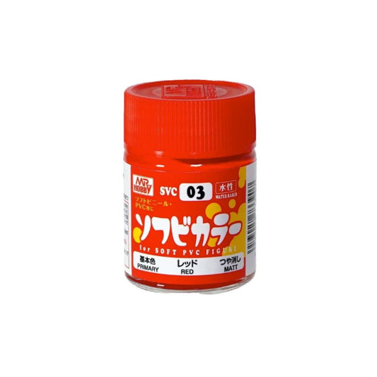 Mr Hobby Mr Soft SVC-03 Soft Vinyl Colour Red Acrylic Paint 18ml
