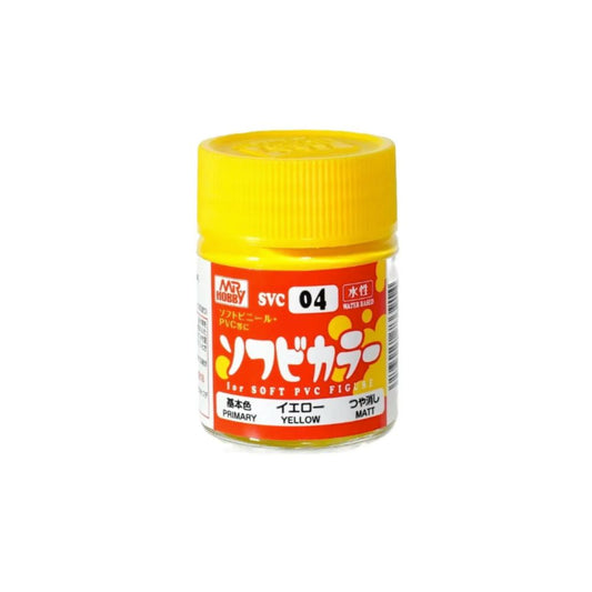 Mr Hobby Mr Soft SVC-04 Soft Vinyl Colour Yellow Acrylic Paint 18ml