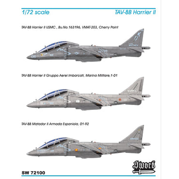 Sword 72100 McDonnell-Douglas TAV-8B Harrier II 1:72 Model Kit