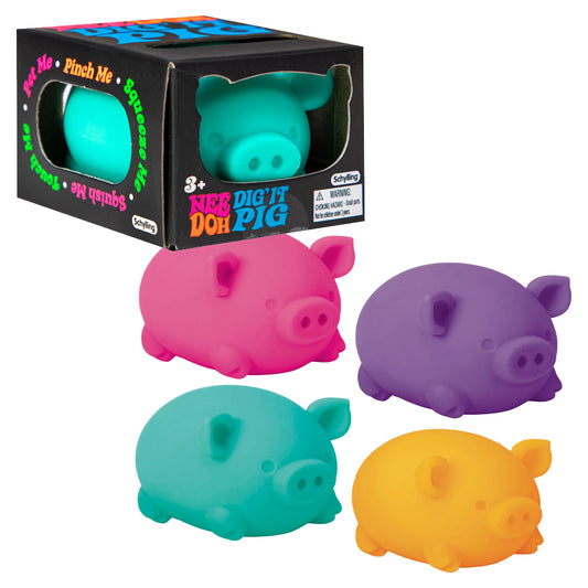 NeeDoh Dig It Pig Fidget Stress Toy - Assorted Colours