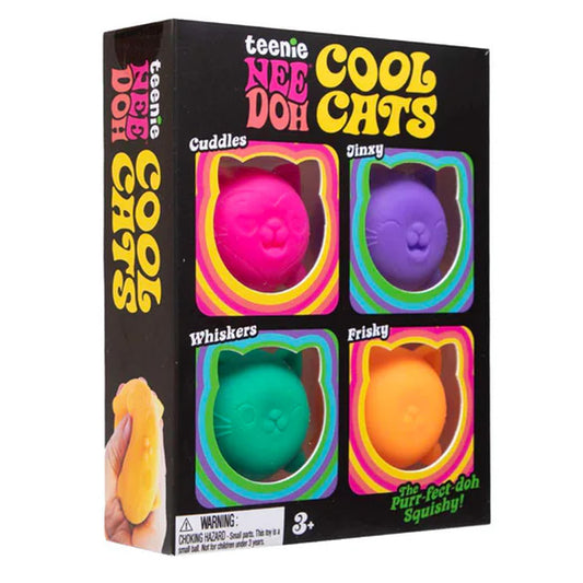NeeDoh Teenie Cool Cats Multi-Pack (4) - Sensory Fidget Toy