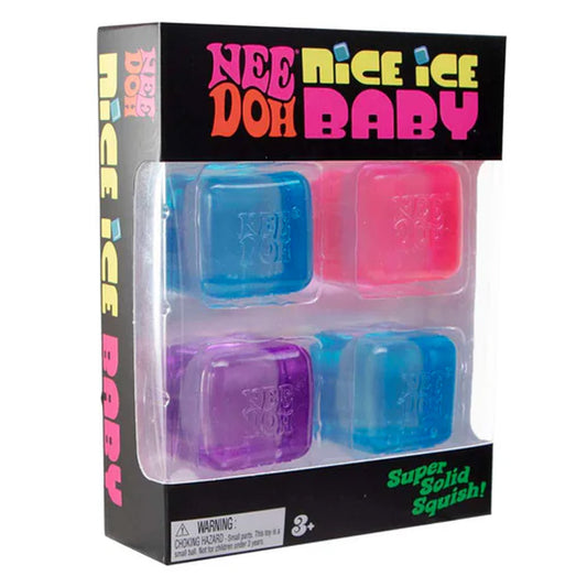 NeeDoh Nice Ice Baby Teenie Ice Cube Multi-Pack (4) - Sensory Fidget Toy