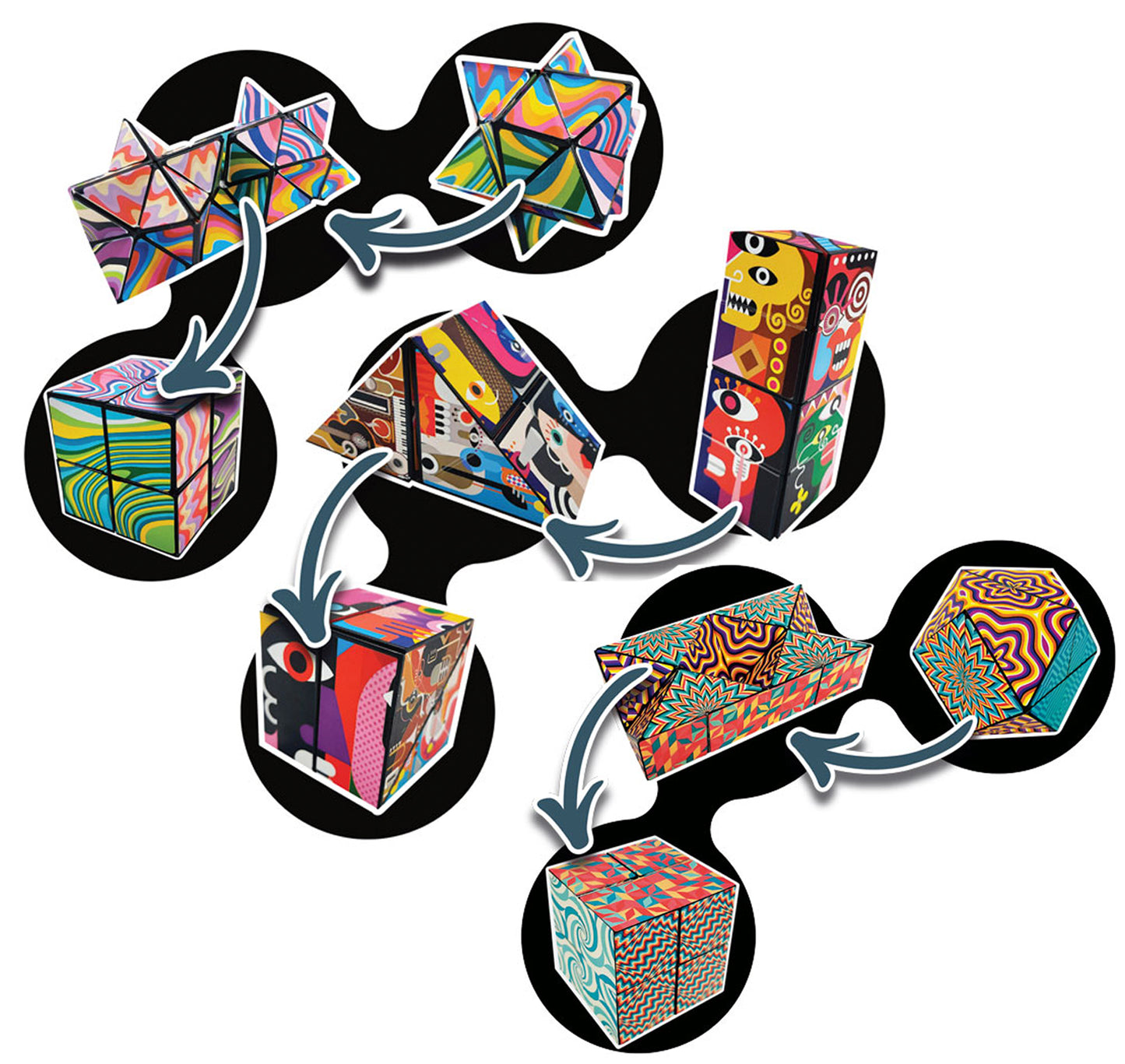 Trend Hub Magic Cube - Shapeshifting Fidget Toy - Twist, Flip, Solve, Repeat!