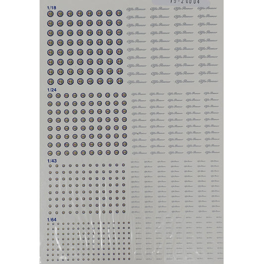 Triple 9 Alfa Romeo Logo 1:18/1:24/1:43/1:64 Waterslide Decals for Model Cars